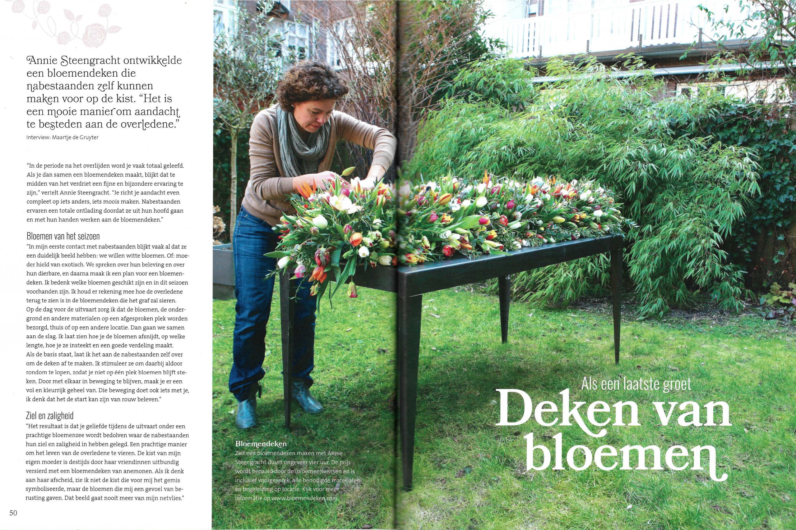 Bloemendeken, Annie Steengracht, Driebergen, Rouwwerk, bloemstukken, deken van bloemen, begrafenis, rouwboeket, rouwbloemen, rouwboeketten, afscheid met bloemen,